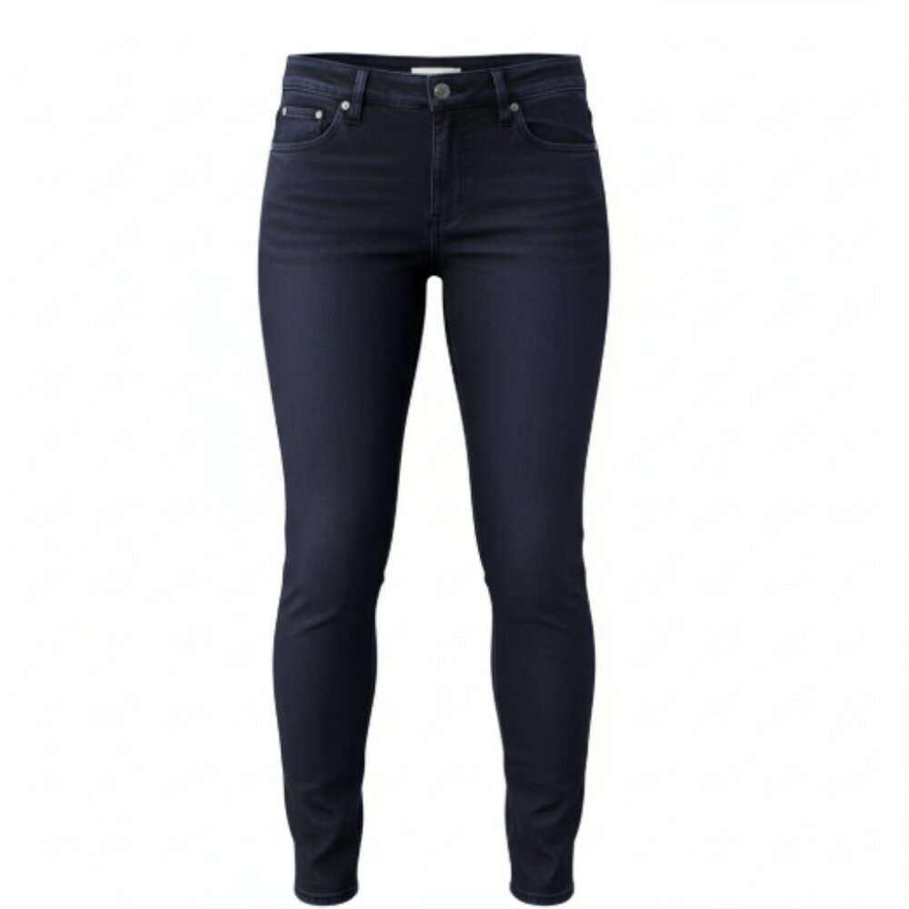 Rag & Bone Slim Fit Jeans Women's 27 Black Plush Denim Jegging Stretch EUC